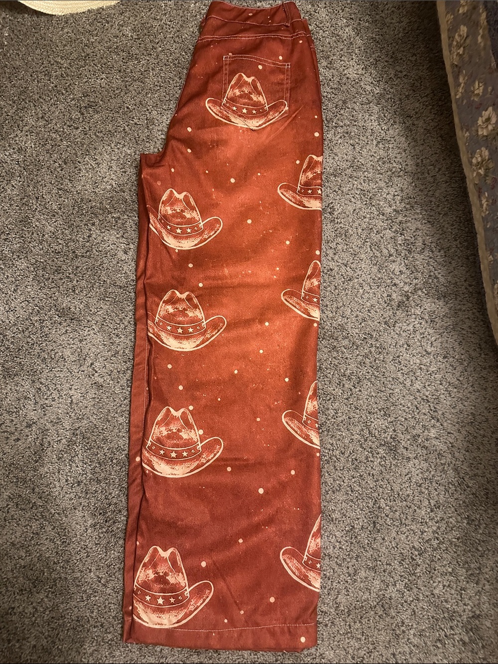 Women’s Rust Cowboy Print Pants - Picture 3 of 3